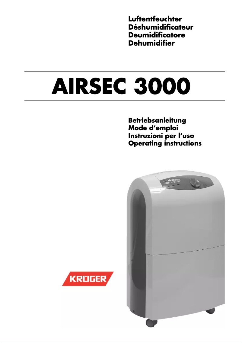 Page n°1 - Manuel utilisateur Krüger Airsec 3000
