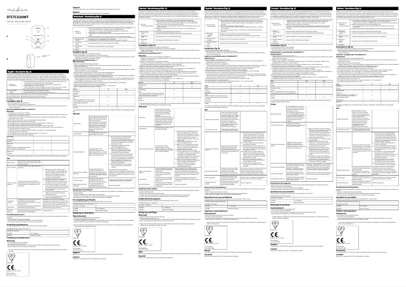 Image de la première page du manuel de l'appareil DTCTCO20WT