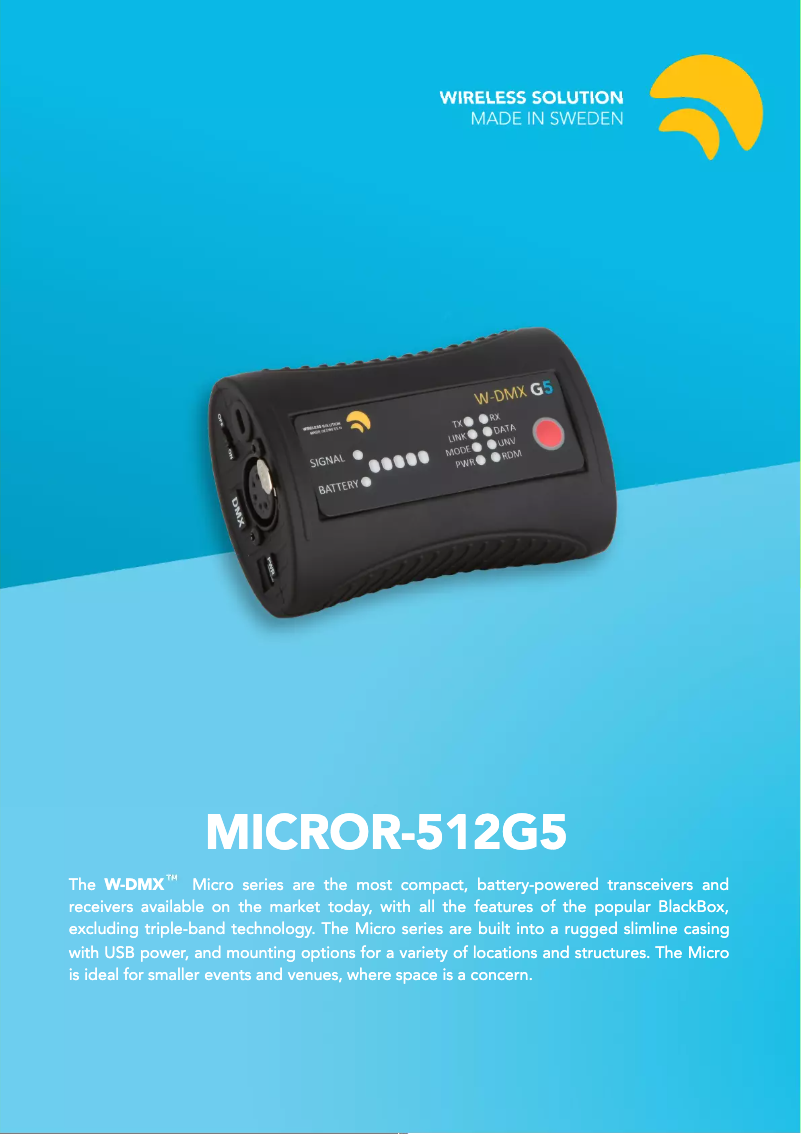 Page n°1 - Fiche technique Wireless Solution Micro R-512 G5