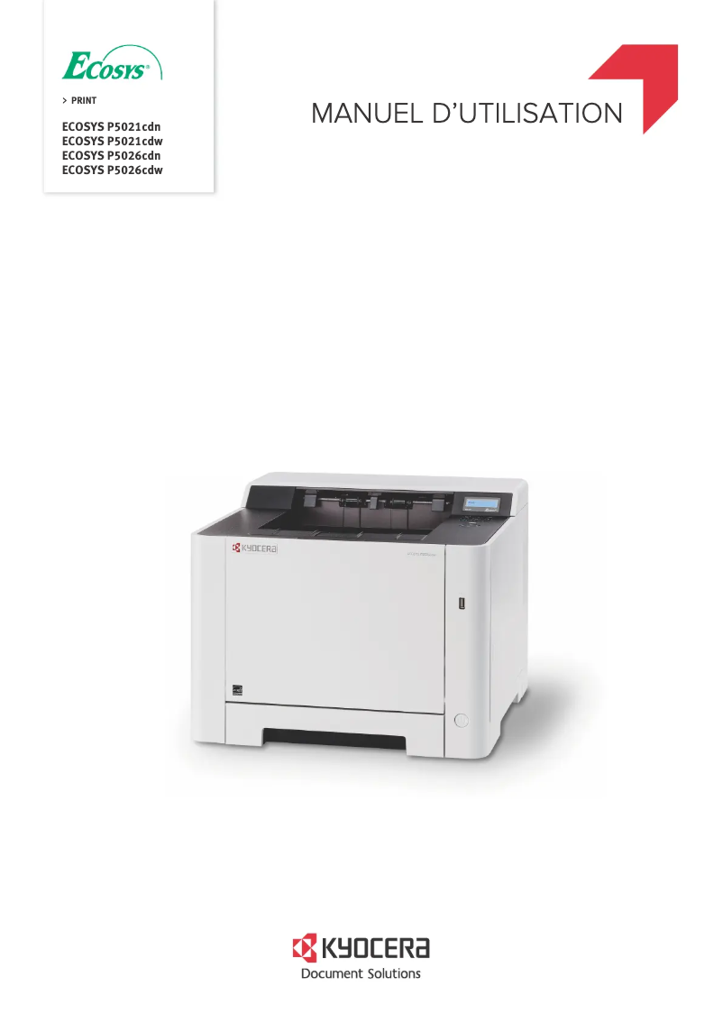 Image de la première page du manuel de l'appareil ECOSYS P5021cdn