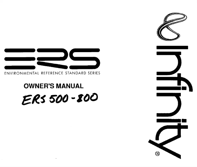 Page 1 de la notice Manuel utilisateur Infinity ERS 800