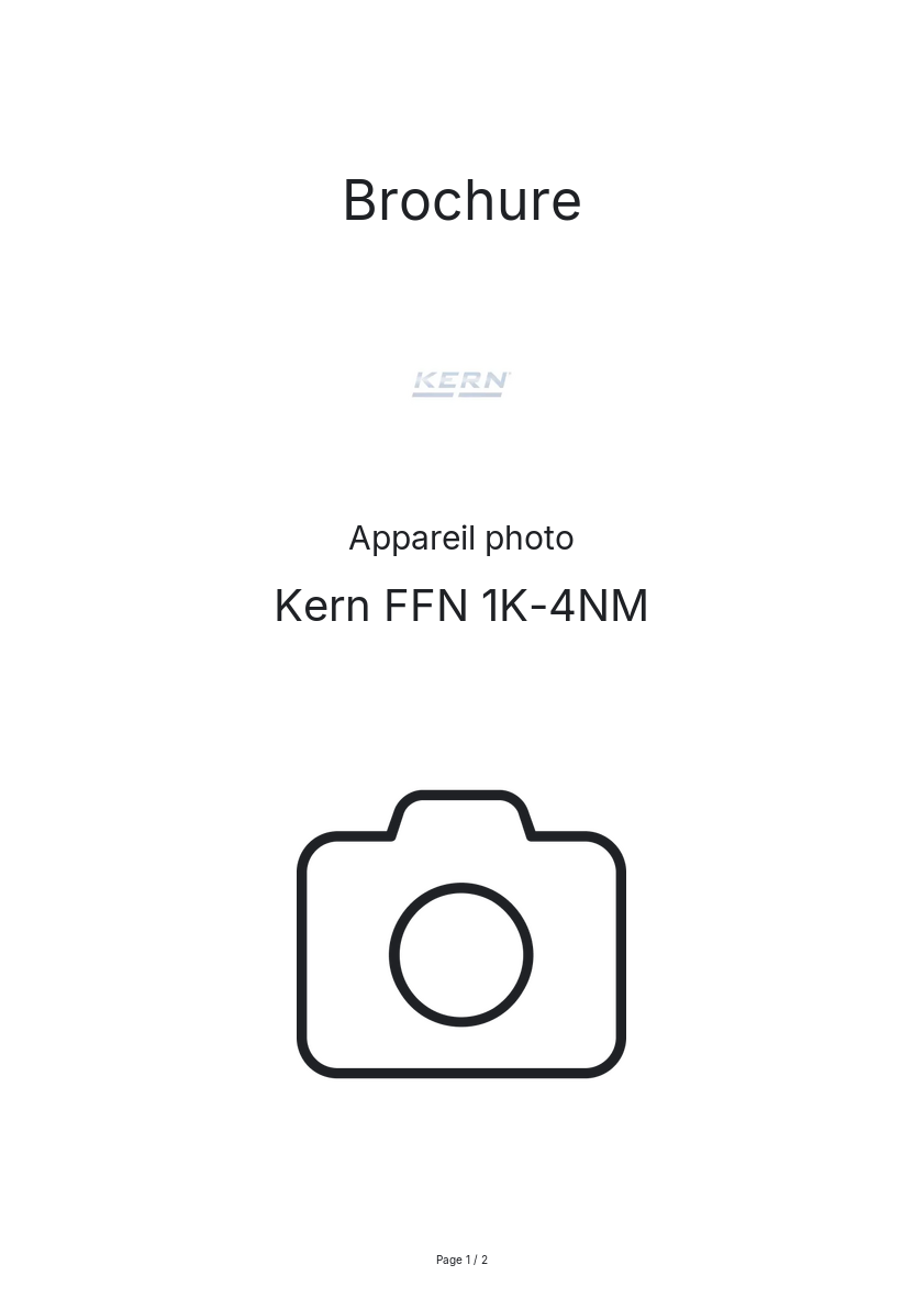 Image de la première page du manuel de l'appareil FFN 1K-4NM