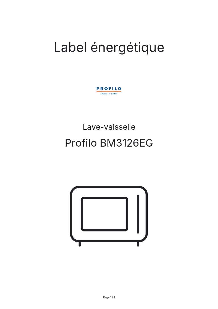 Image de la première page du manuel de l'appareil BM3126EG