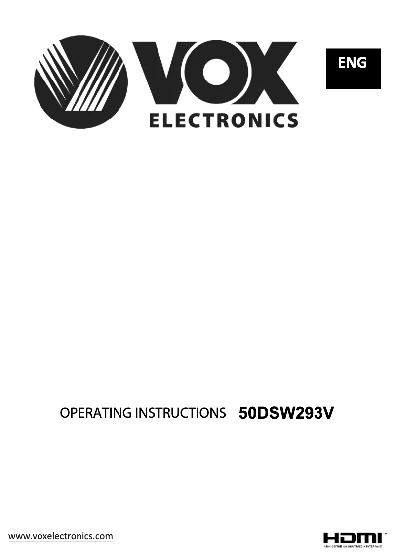 Page 1 de la notice Manuel utilisateur VOX 50DSW293V