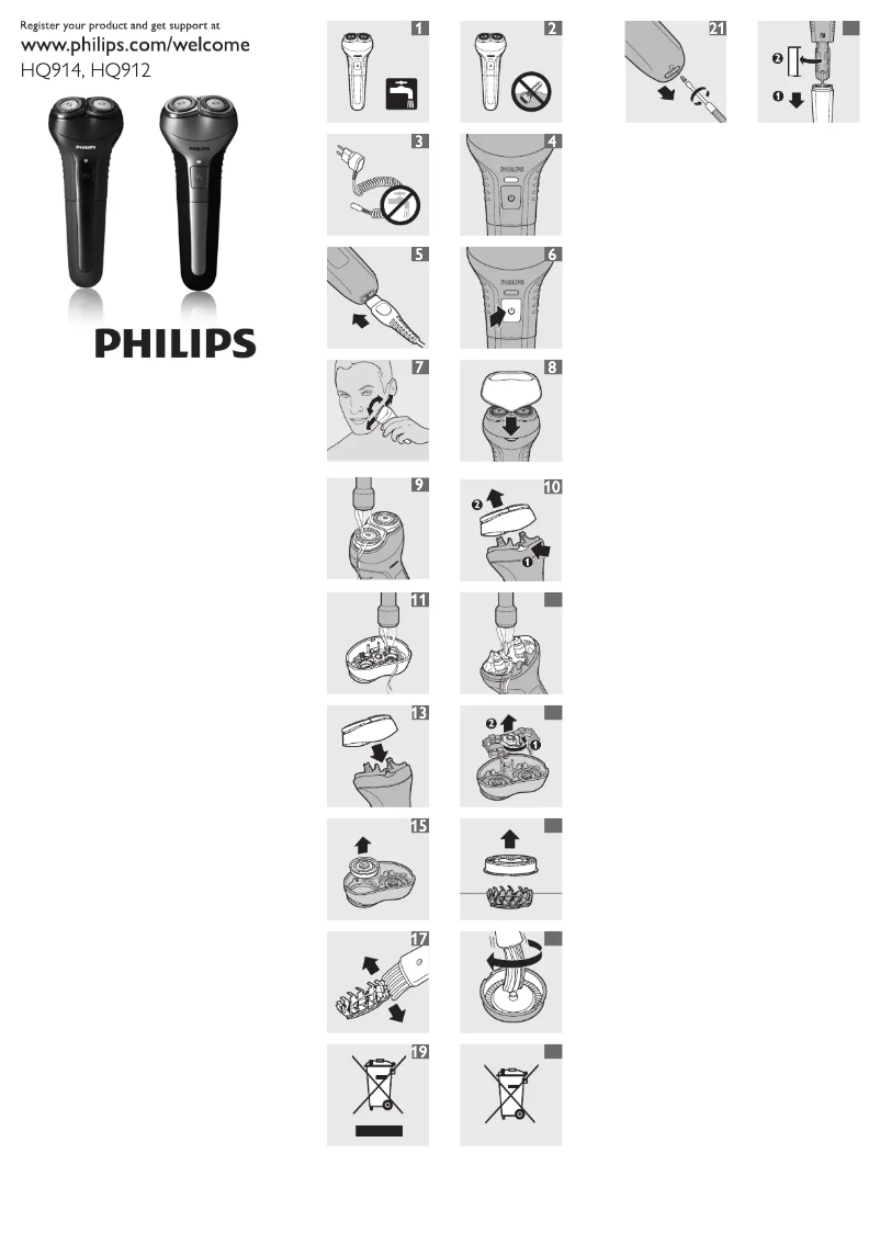 Page 1 de la notice Manuel utilisateur Philips HQ912