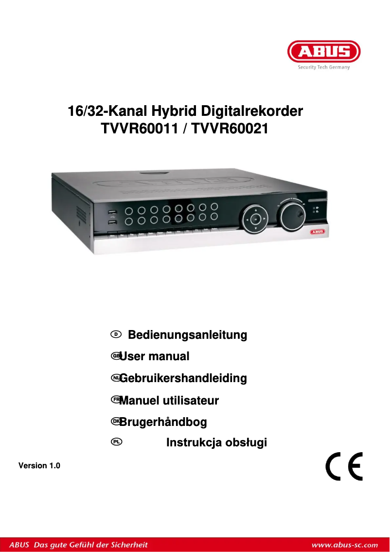 Image de la première page du manuel de l'appareil TVVR60011