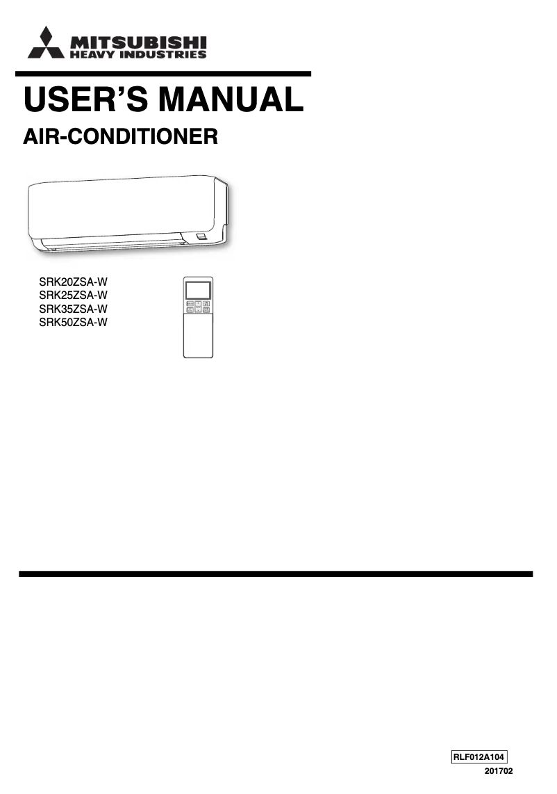 Image de la première page du manuel de l'appareil Avanti SRK25ZSA-W