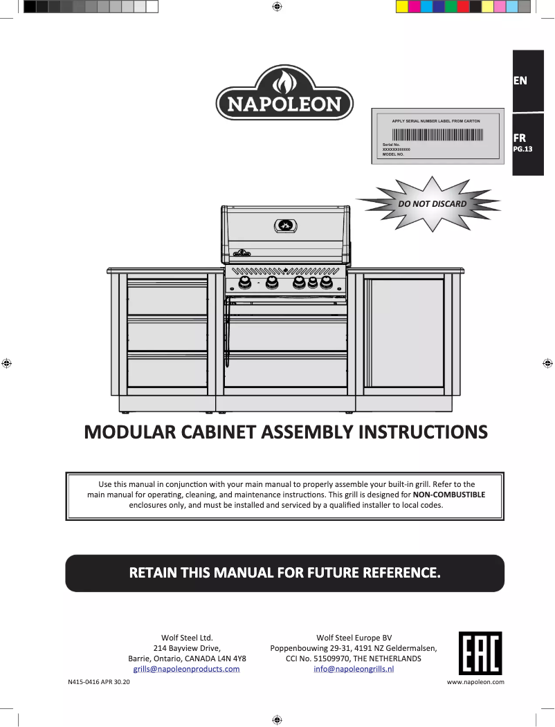 Page n°1 - Manuel utilisateur Napoleon IM-UGC665