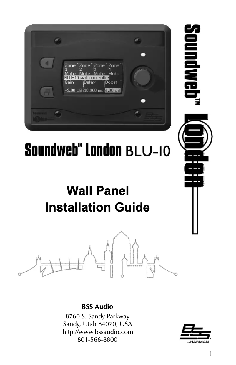 Page 1 de la notice Manuel utilisateur BSS Audio Soundweb London BLU-10