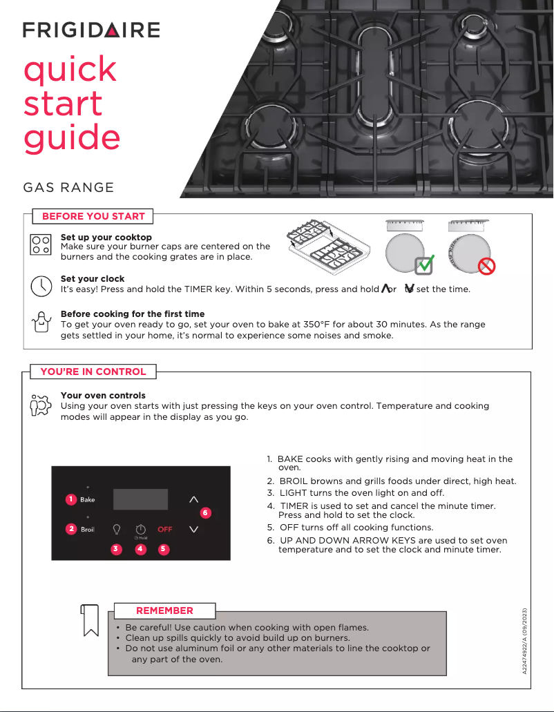 Image de la première page du manuel de l'appareil FCRG3051BW