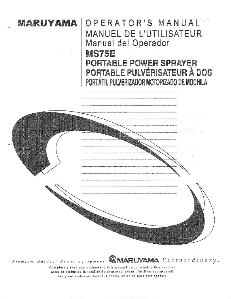 Page 1 de la notice Manuel utilisateur Maruyama MS75E