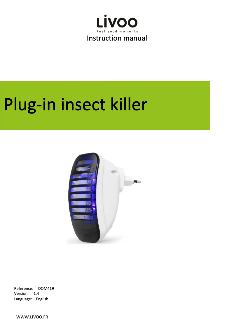 Page 1 de la notice Manuel utilisateur Livoo DOM419