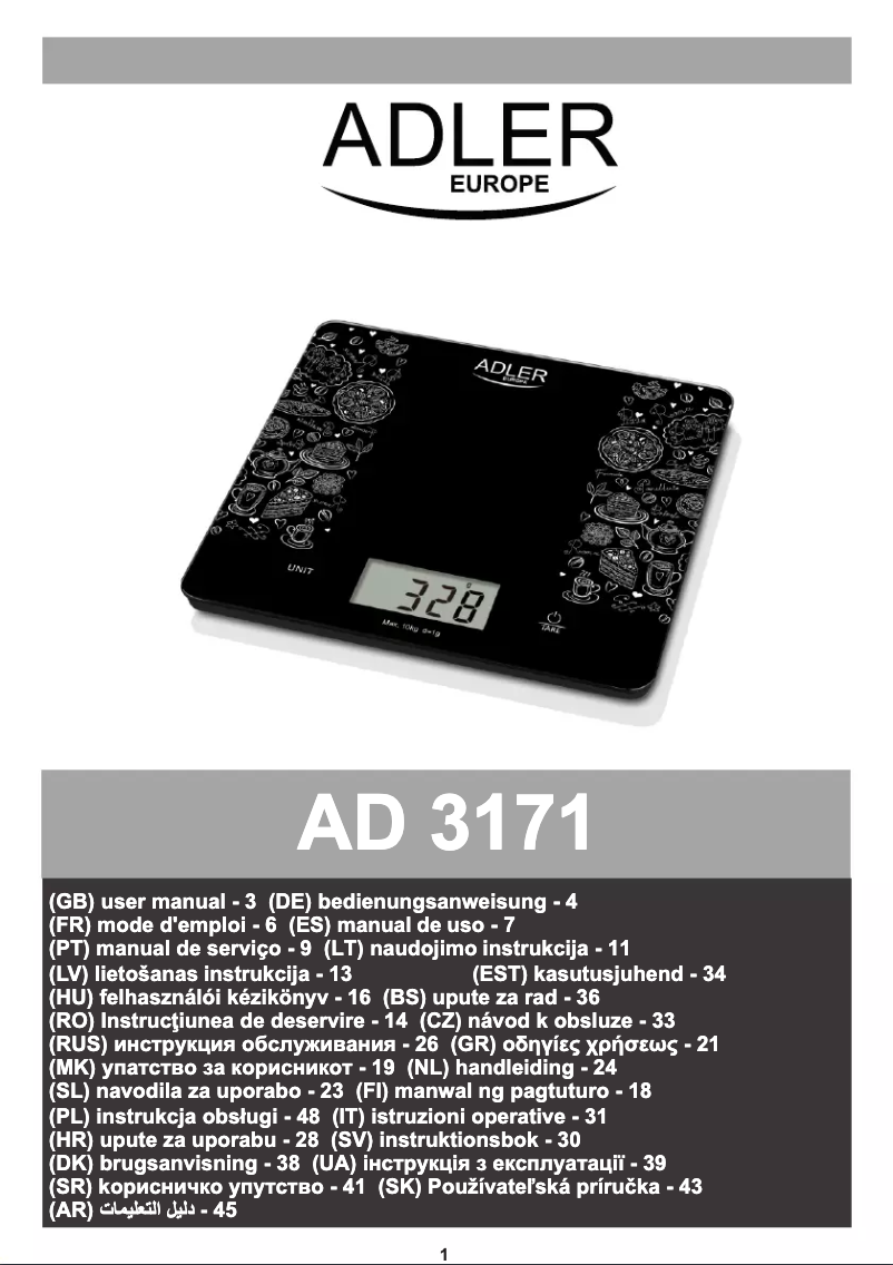 Image de la première page du manuel de l'appareil AD 3171