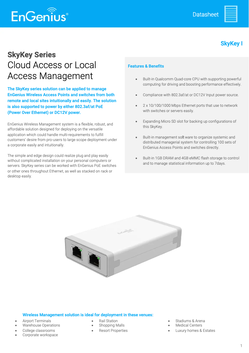 Image de la première page du manuel de l'appareil SkyKey I