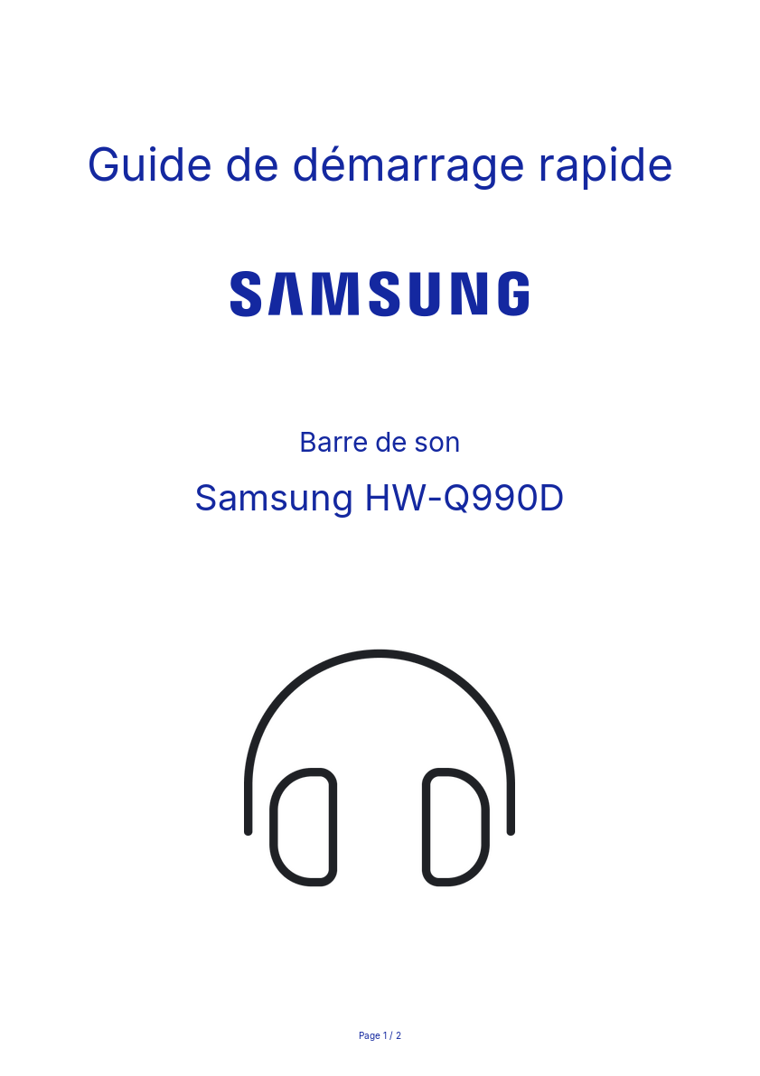 Image de la première page du manuel de l'appareil HW-Q990D