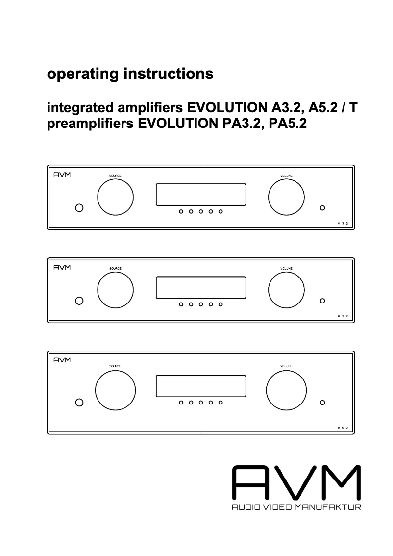 Page n°1 - Manuel utilisateur AVM Evolution PA3.2
