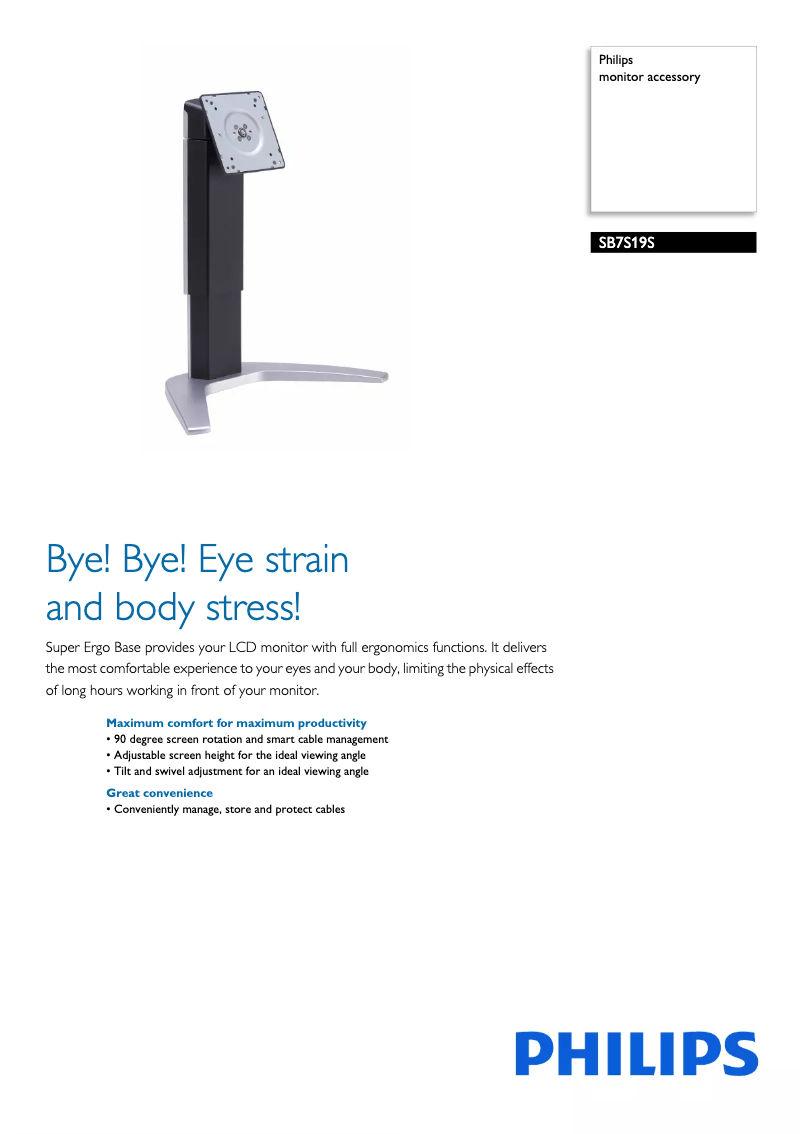Page n°1 - Brochure Philips SB7S19S
