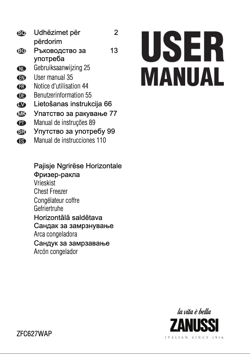 Image de la première page du manuel de l'appareil ZFC 627 WAP