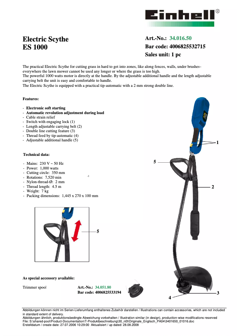 Image de la première page du manuel de l'appareil ES 1000