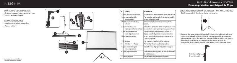 Page 1 de la notice Manuel utilisateur Insignia NS-SCR115