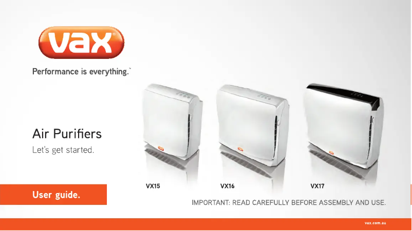 Page n°1 - Manuel utilisateur Vax VX16