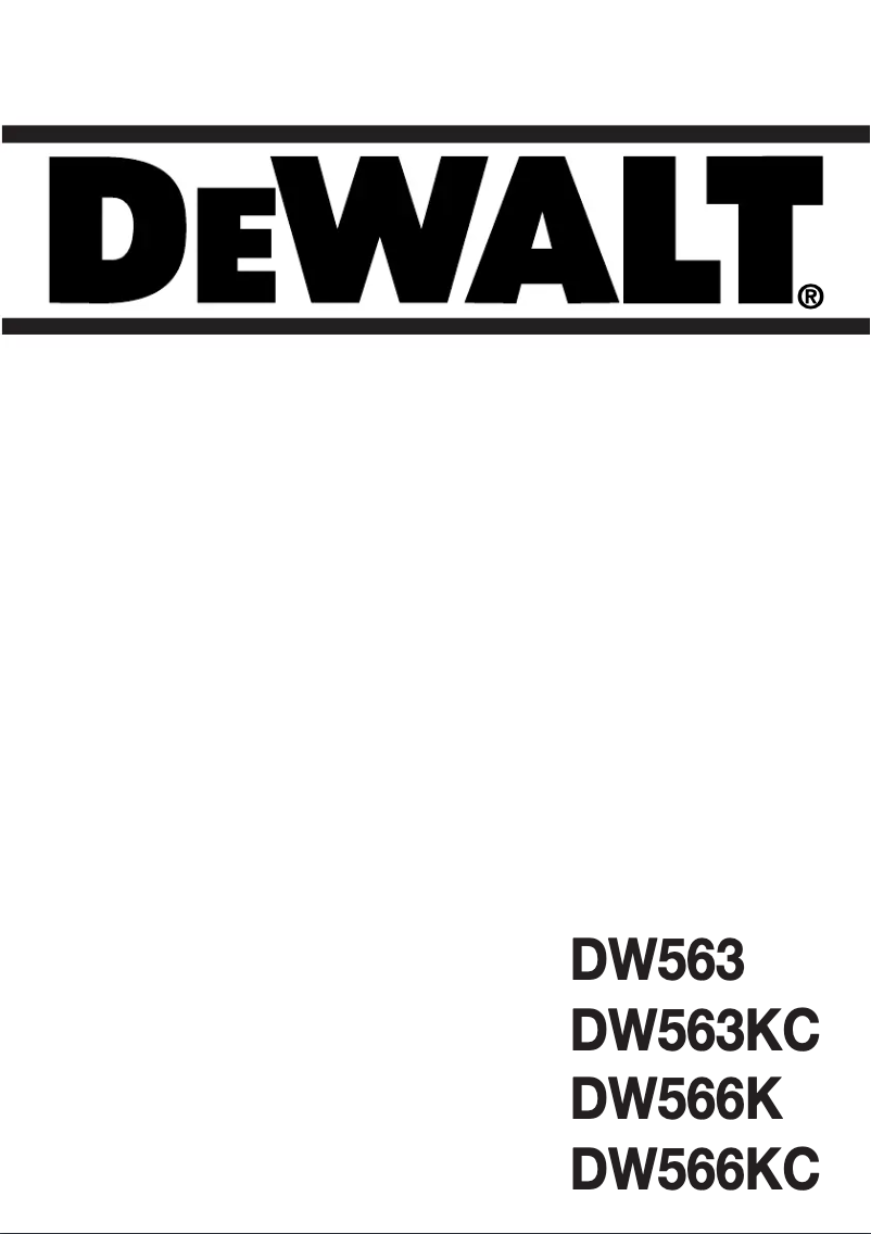 Page 1 de la notice Manuel utilisateur DeWalt DW563K