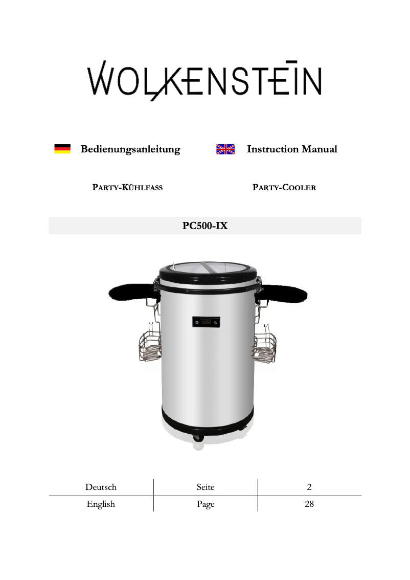 Page n°1 - Manuel utilisateur Wolkenstein PC 500-IX