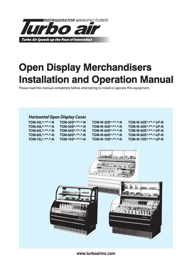 Imagen de la primera página del manual del dispositivo TOM-W-40SB