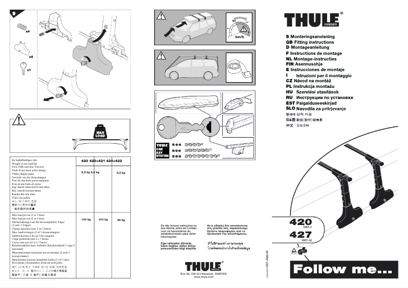 Page 1 de la notice Manuel utilisateur Thule 420