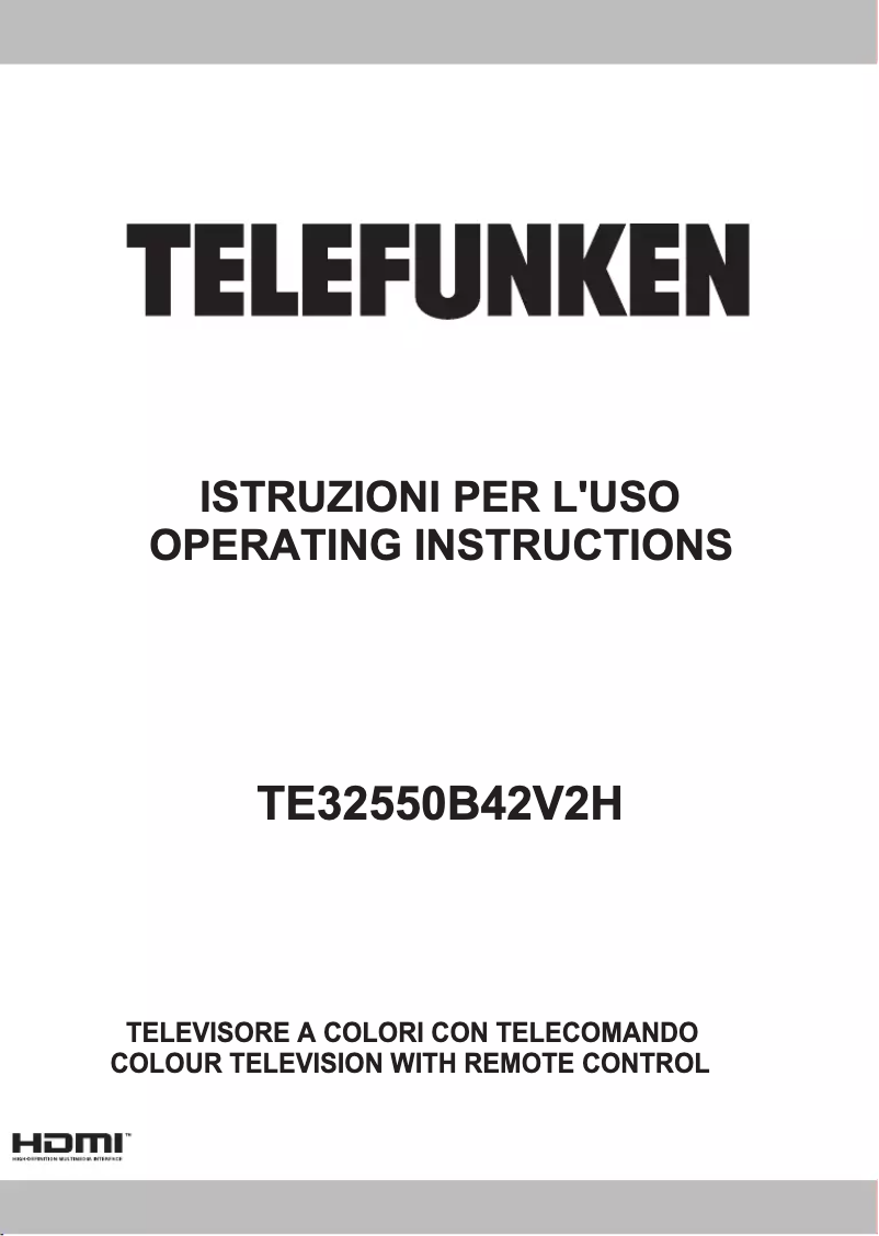 Page n°1 - Manuel utilisateur Telefunken TE32550B42V2H