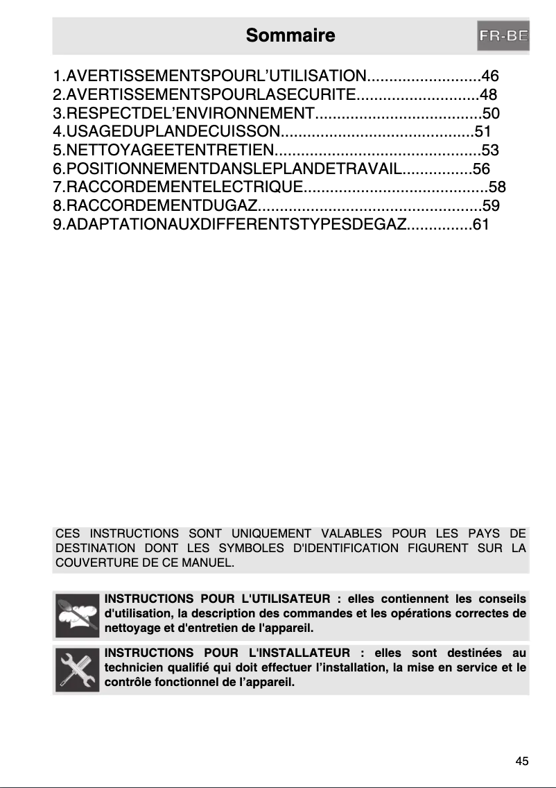 Page 1 de la notice Manuel utilisateur Smeg SR764OT