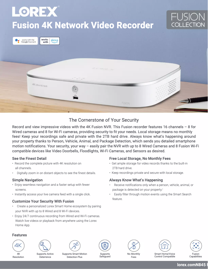 Page n°1 - Fiche technique Lorex N845A62