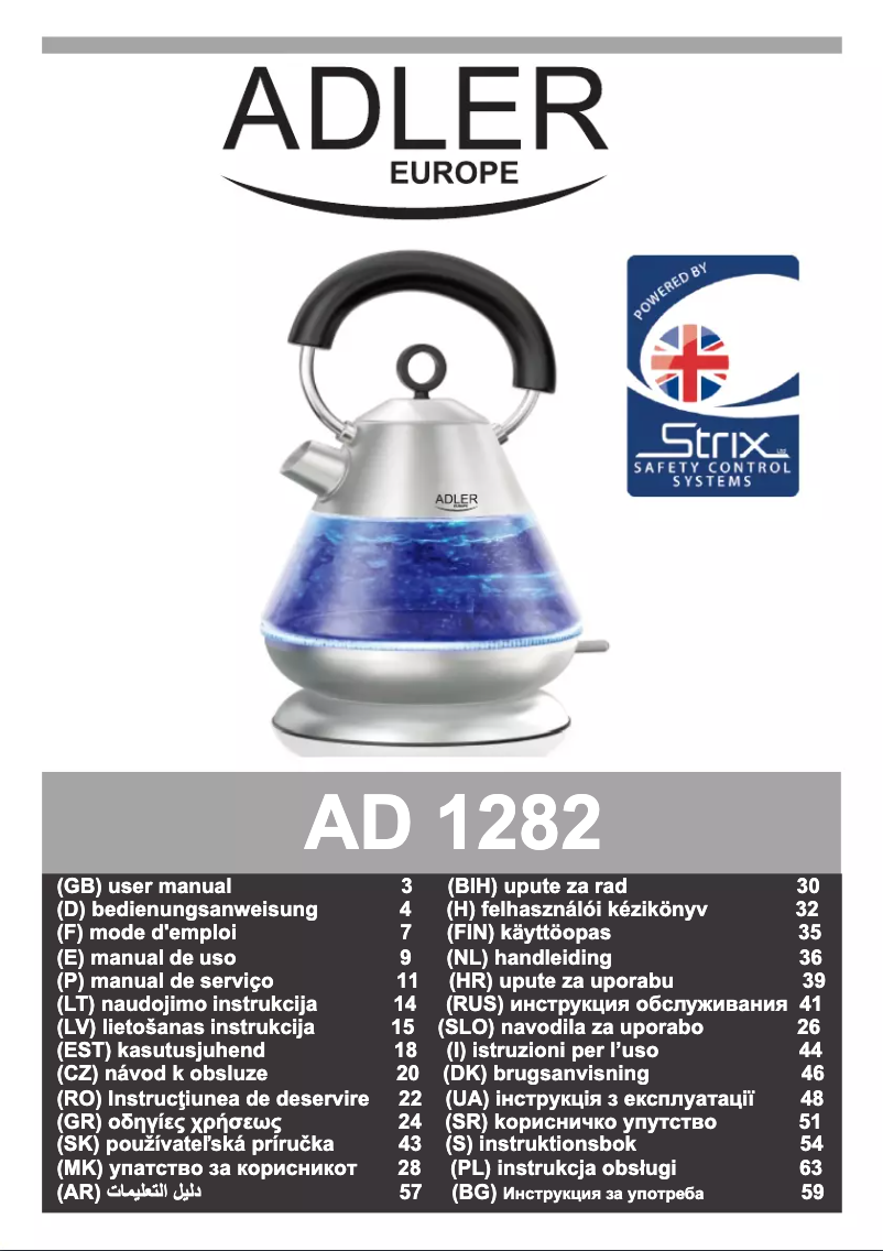 Page n°1 - Manuel utilisateur Adler AD 1282