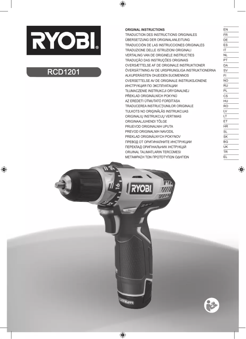 Page 1 de la notice Manuel utilisateur RYOBI RCD12011L