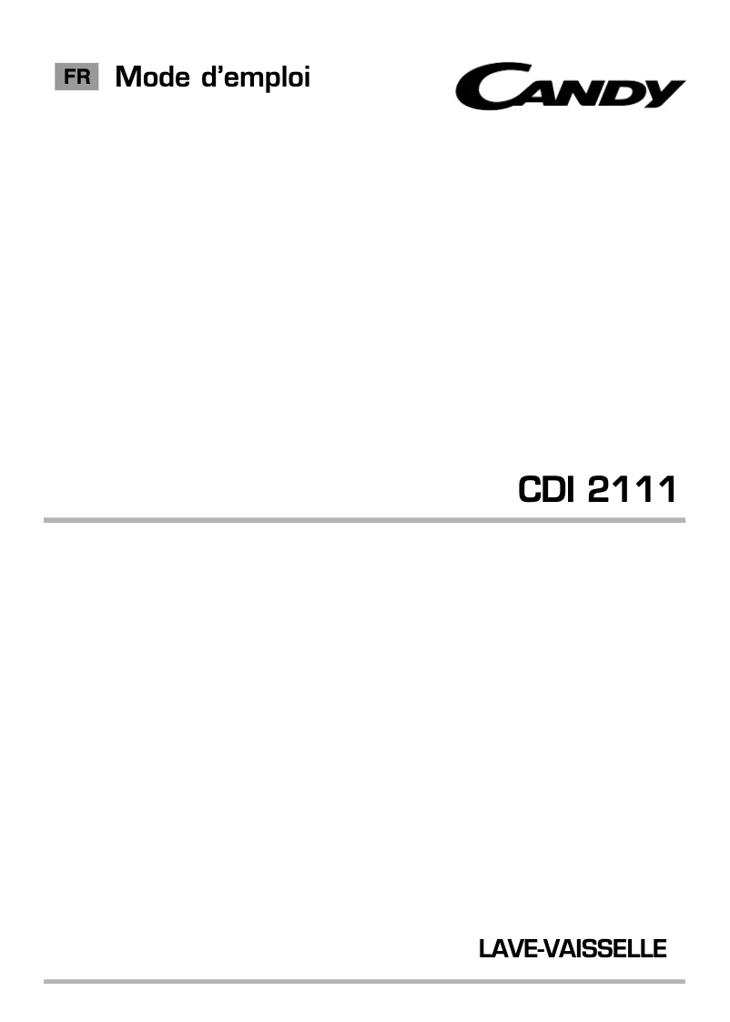 Image de la première page du manuel de l'appareil CDI 2111-47