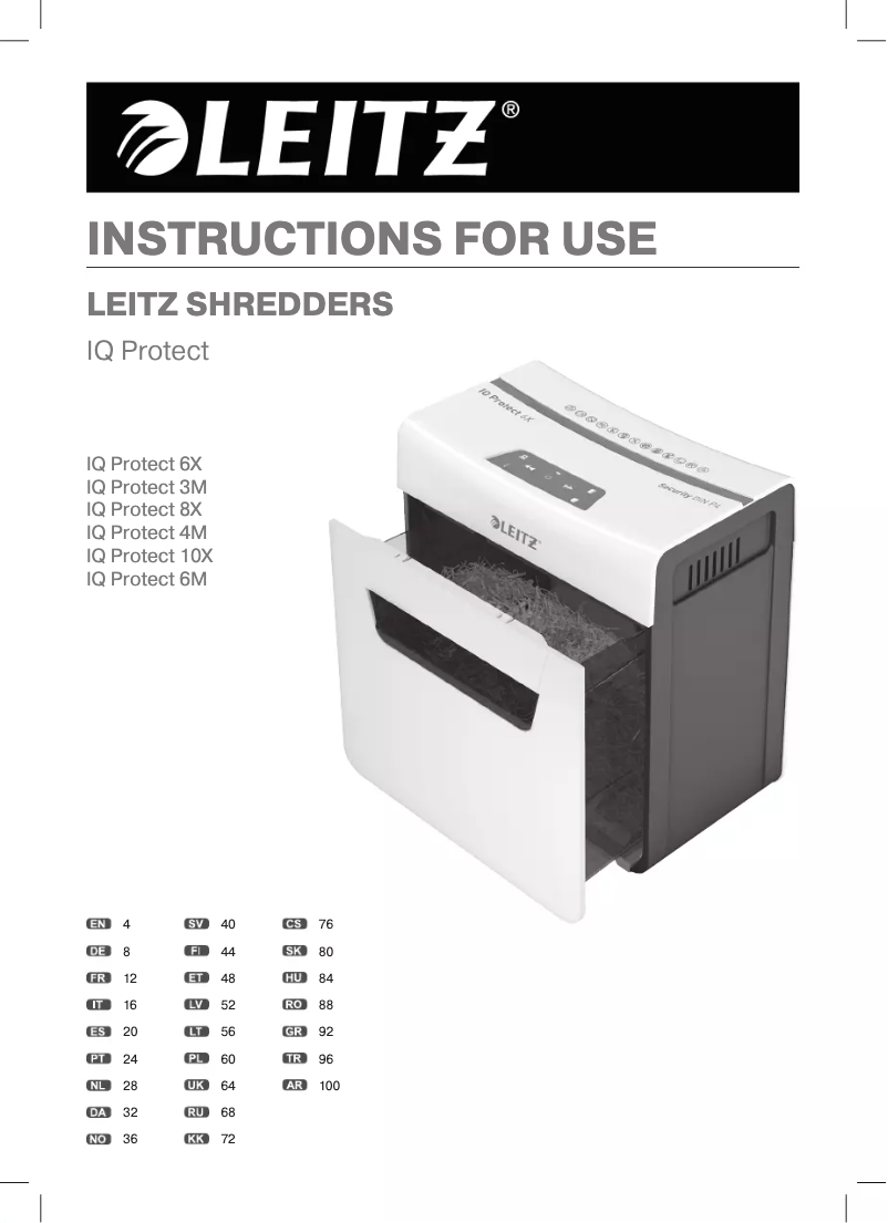 Page n°1 - Manuel utilisateur Leitz IQ Protect Premium 8X P4