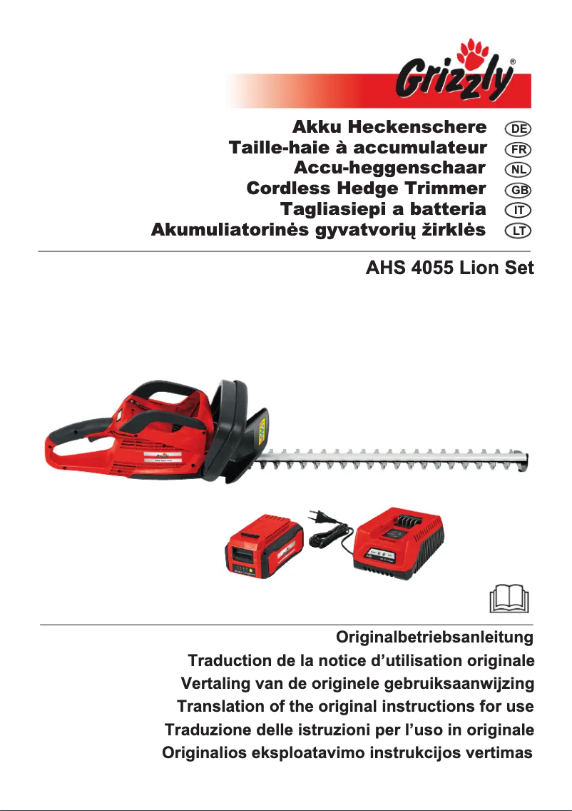 Page n°1 - Manuel utilisateur Grizzly AHS 4055 Lion Set