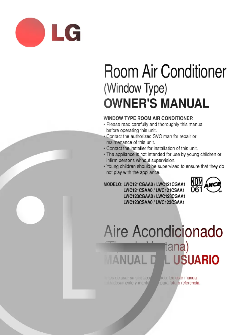 Page 1 de la notice Manuel utilisateur LG LWC121CGAA0