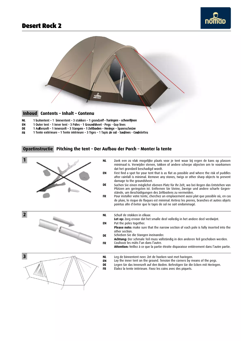 Page 1 de la notice Manuel utilisateur Nomad Desert Rock 2