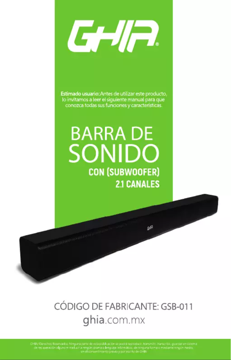 Image de la première page du manuel de l'appareil GSB-011