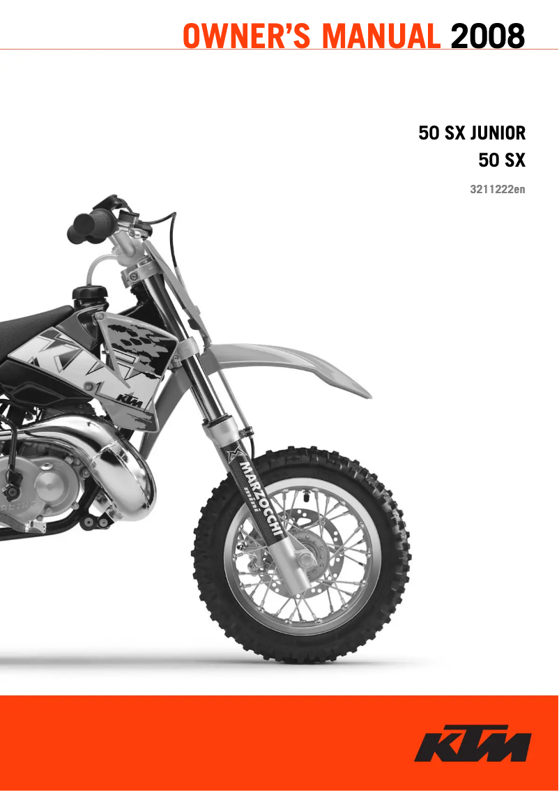 Image de la première page du manuel de l'appareil 50 SX Junior (2008)