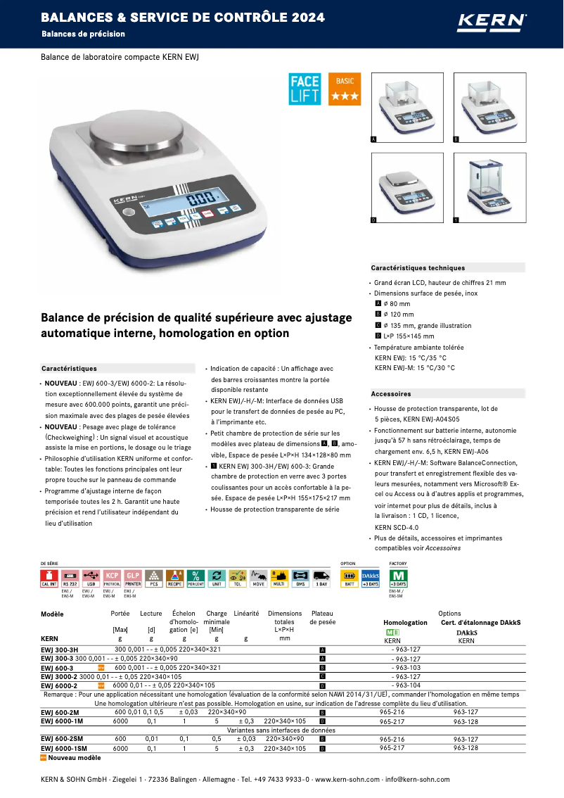 Page 1 de la notice Brochure Kern EWJ 6000-1SM
