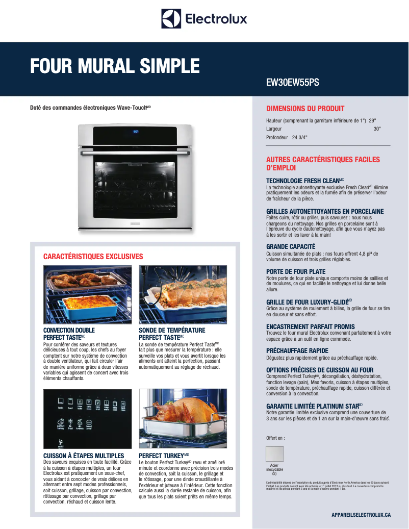 Página 1 del manual Ficha técnica Electrolux EW30EW55PS