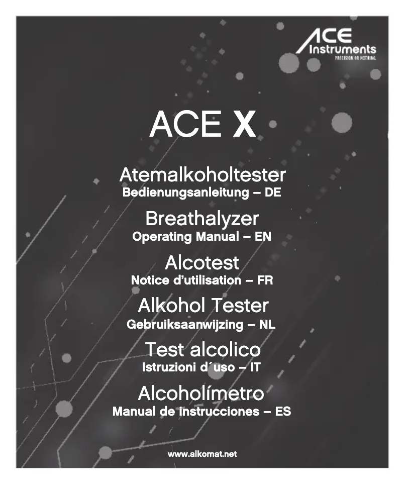 Page 1 de la notice Manuel utilisateur ACE X