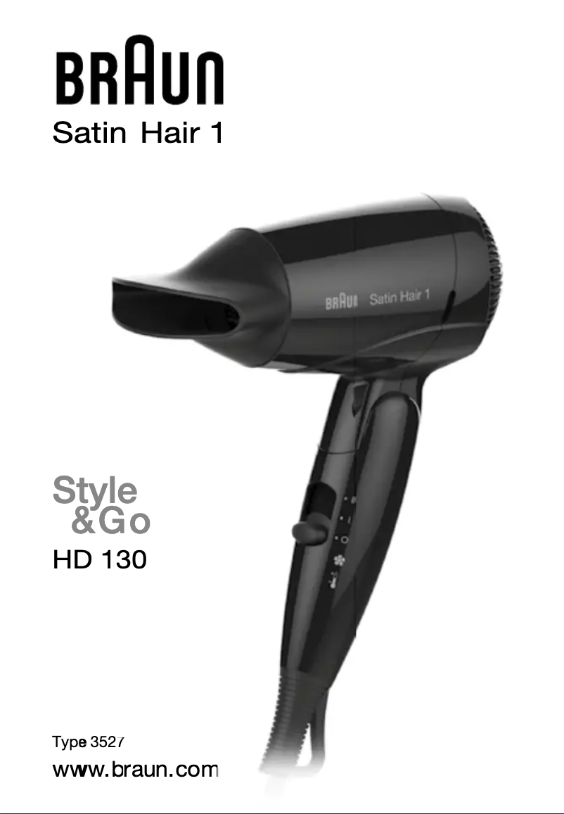 Page n°1 - Manuel utilisateur Braun Satin-Hair 1 HD 130