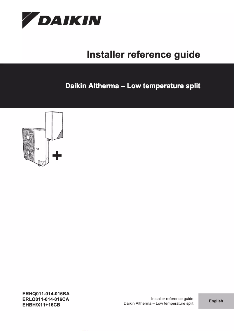 Page 1 de la notice Guide d'installation Daikin EHBH16CB9W
