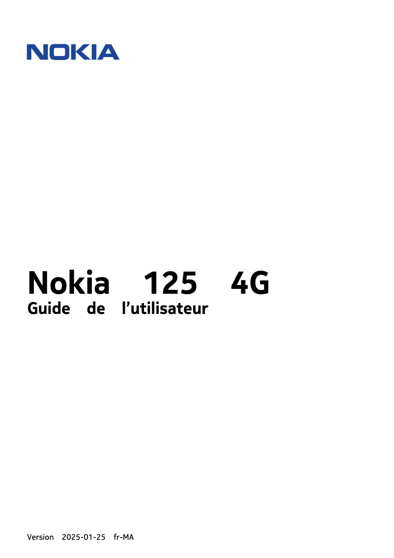 Page 1 de la notice Manuel utilisateur Nokia 125
