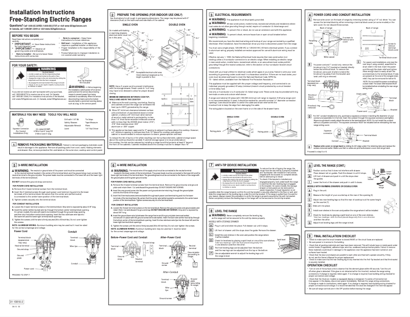 Page 1 de la notice Guide d'installation GE JB870SFSS