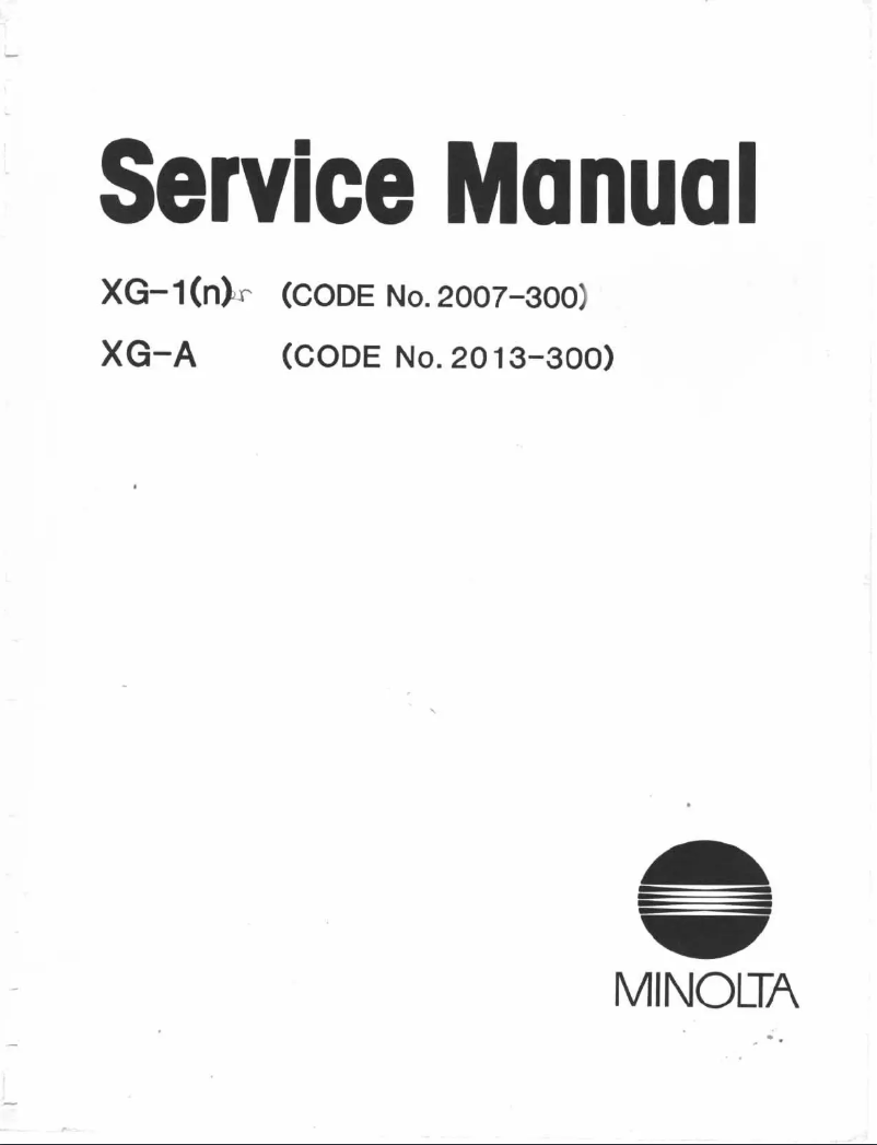 Page 1 de la notice Manuel utilisateur Konica Minolta XG-1(n)
