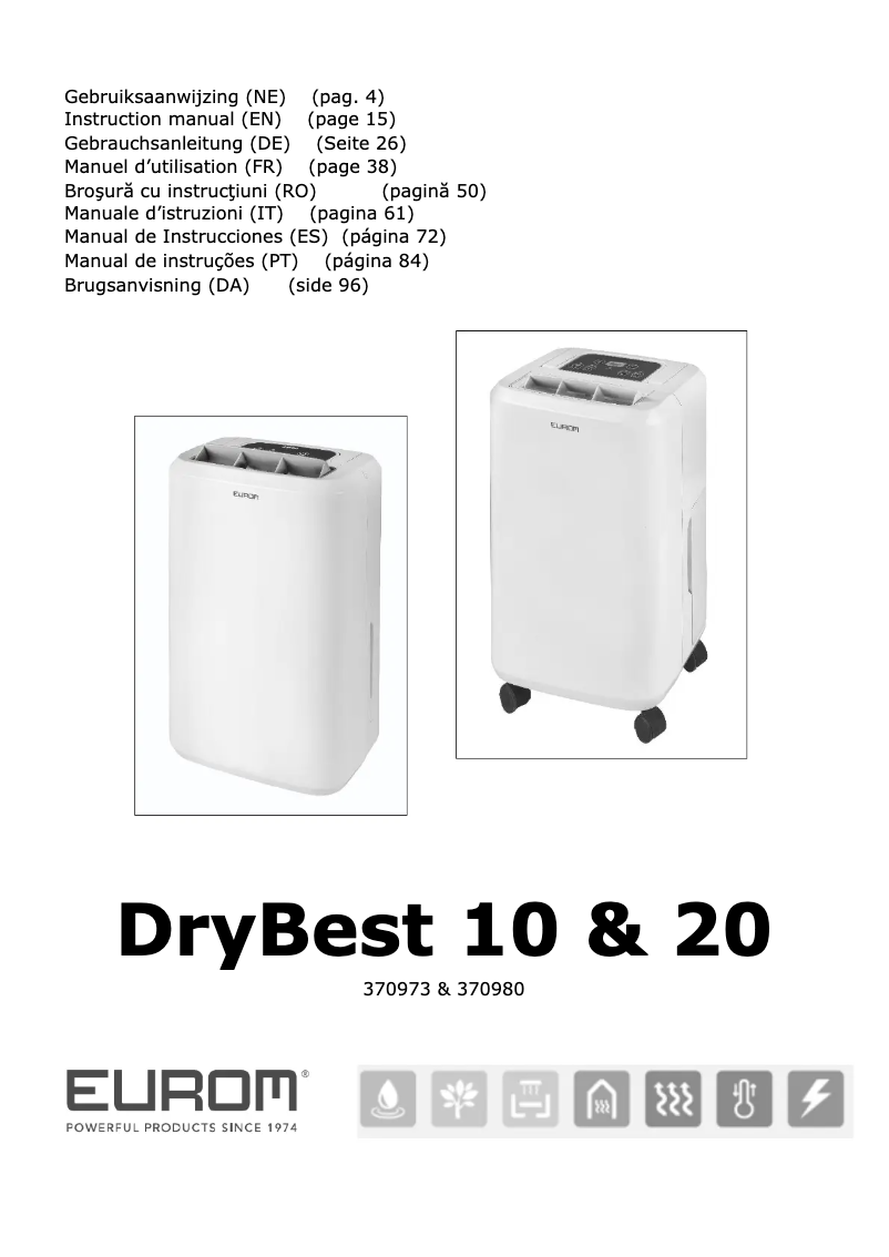 Image de la première page du manuel de l'appareil DryBest 20
